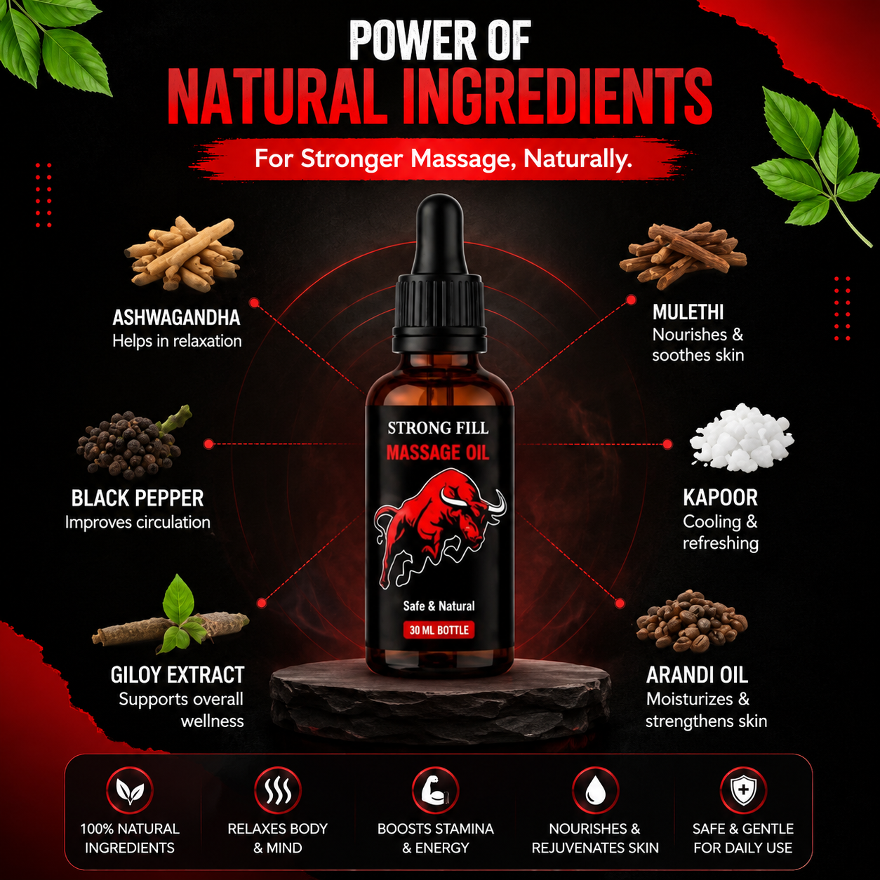 Strong Fill Herbal Massage Oil