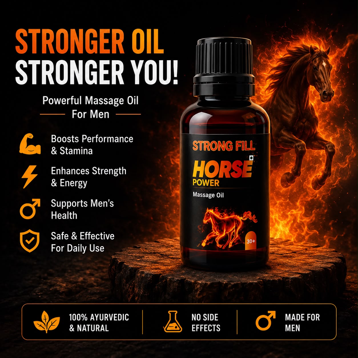 Strong Fill Horse Power Massage Oil
