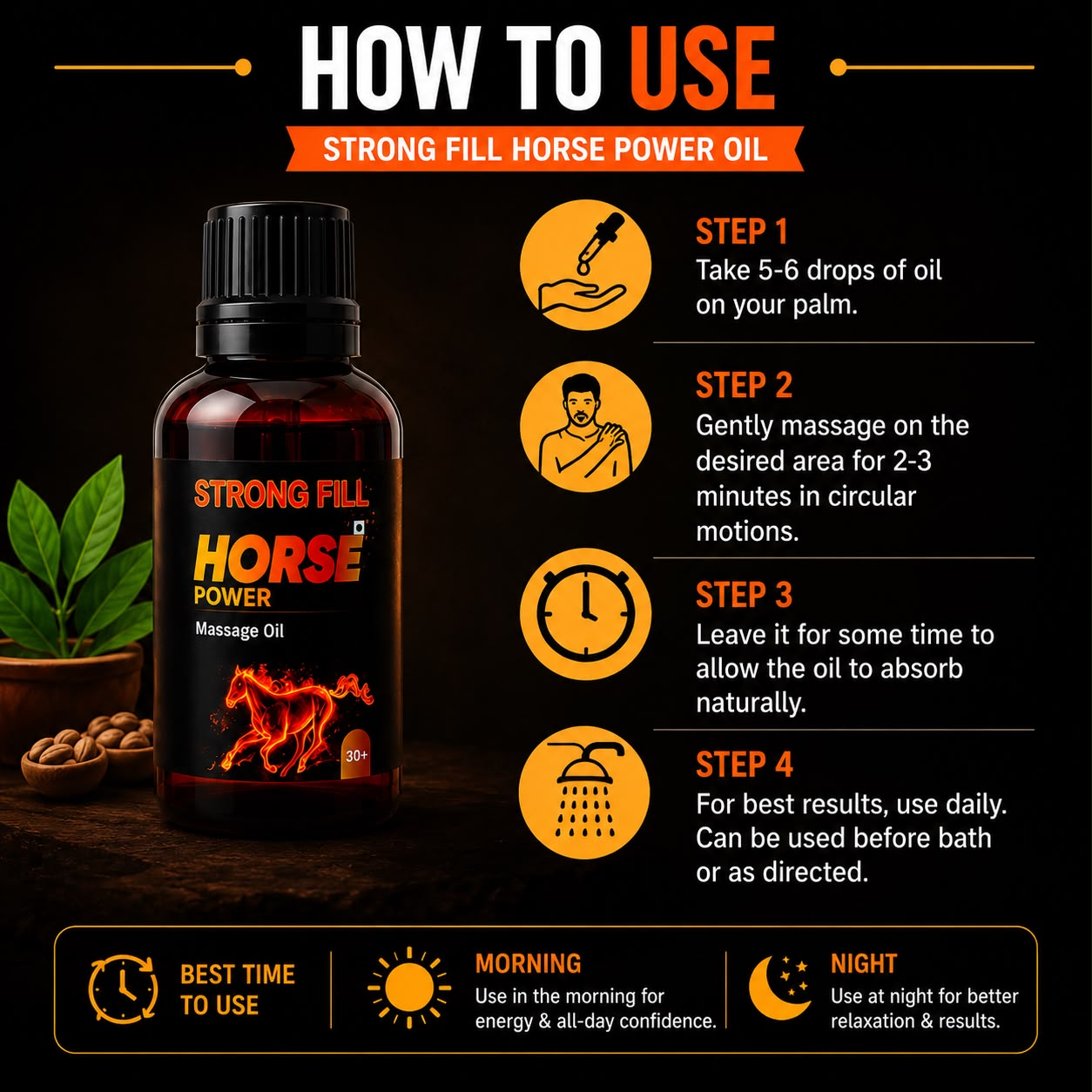 Strong Fill Horse Power Massage Oil